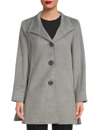 Cinzia Rocca Women's Waterfall Collar Wool Blend Short Coat In Stone
