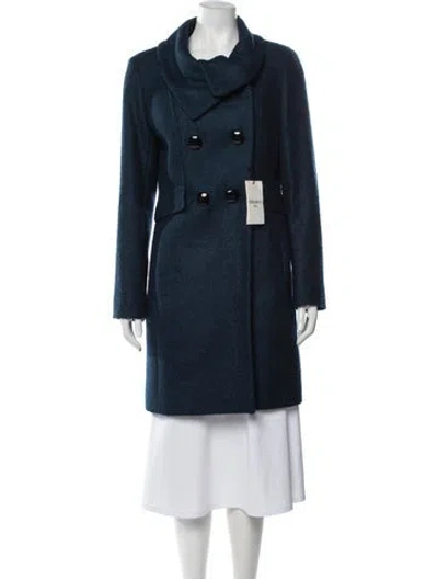 Pre-owned Cinzia Rocca Wool Coat W/ Tags In Blue