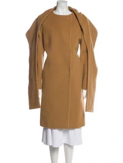 Pre-owned Cinzia Rocca Wool Coat W/ Tags In Brown