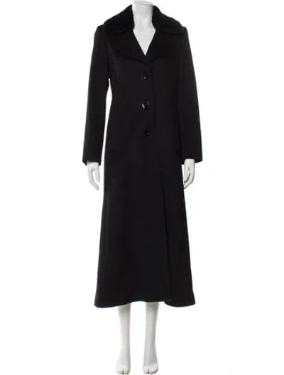 Pre-owned Cinzia Rocca Wool Faux Fur Coat In Black
