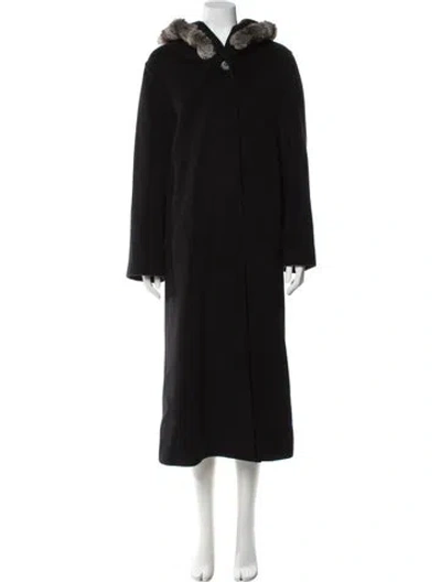 Pre-owned Cinzia Rocca Wool Faux Fur Coat In Black