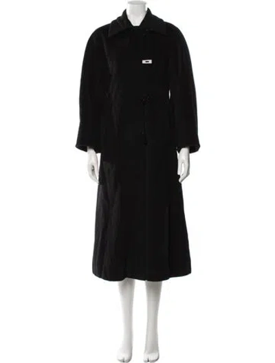 Pre-owned Cinzia Rocca Wool Faux Fur Coat In Black