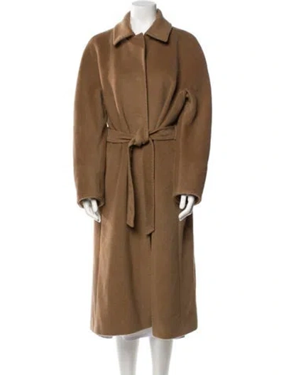Pre-owned Cinzia Rocca Wool Faux Fur Coat In Brown