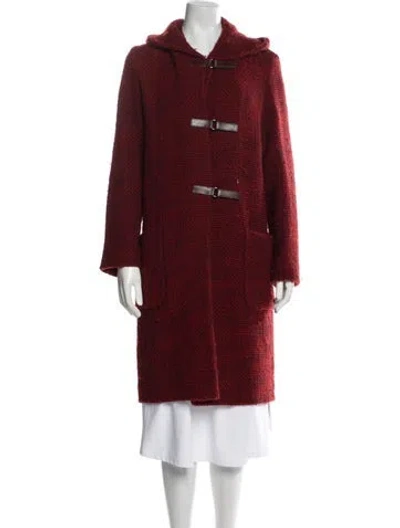Pre-owned Cinzia Rocca Wool Faux Fur Coat In Red