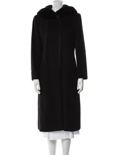 Pre-owned Cinzia Rocca Wool Fur Coat In Black