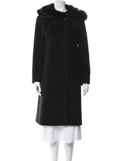 Pre-owned Cinzia Rocca Wool Fur Coat In Black