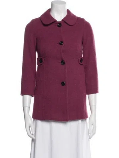 Pre-owned Cinzia Rocca Wool Jacket In Burgundy