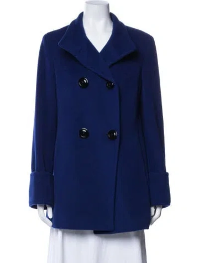 Pre-owned Cinzia Rocca Wool Peacoat In Blue
