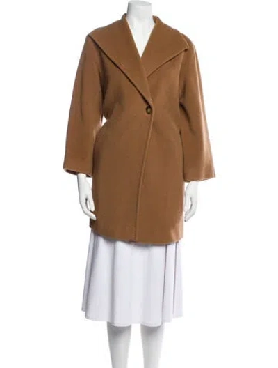 Pre-owned Cinzia Rocca Wool Peacoat In Brown