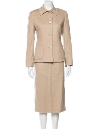 Pre-owned Cinzia Rocca Wool Skirt Suit In Neutral