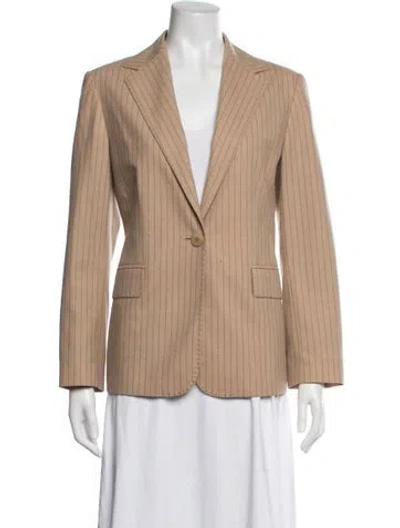 Pre-owned Cinzia Rocca Wool Striped Blazer In Neutrals