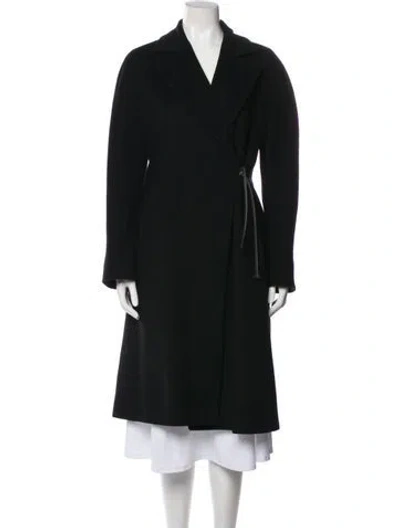 Pre-owned Cinzia Rocca Wool Trench Coat In Black