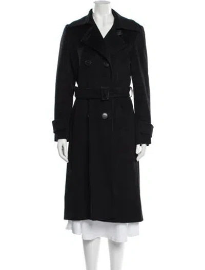 Pre-owned Cinzia Rocca Wool Trench Coat In Black