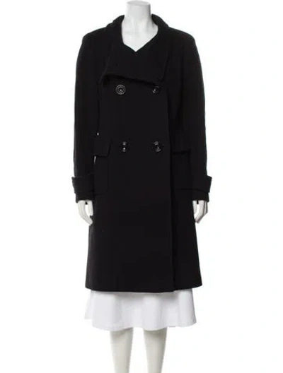 Pre-owned Cinzia Rocca Wool Trench Coat In Black