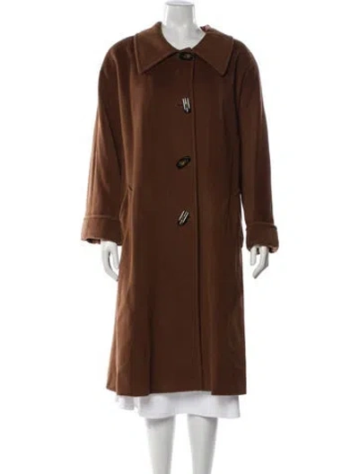 Pre-owned Cinzia Rocca Wool Trench Coat In Brown