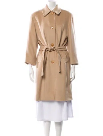 Pre-owned Cinzia Rocca Wool Trench Coat In Brown