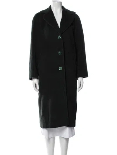 Pre-owned Cinzia Rocca Wool Trench Coat In Green