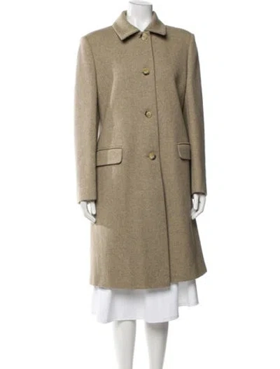 Pre-owned Cinzia Rocca Wool Trench Coat In Neutral