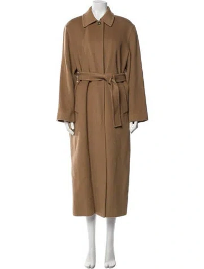 Pre-owned Cinzia Rocca Wool Trench Coat In Neutral