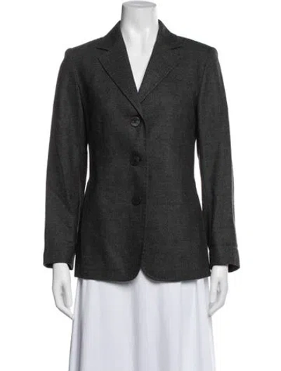 Pre-owned Cinzia Rocca Wool Tweed Pattern Blazer In Black