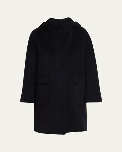 CINZIA ROCCA WOOL WALKING COAT WITH HOOD