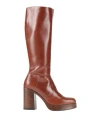 Cinzia Soft Woman Boot Tan Size 10 Leather In Multi
