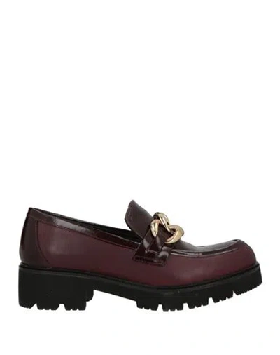 Cinzia Soft Woman Loafers Burgundy Size 8 Soft Leather