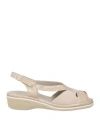 Cinzia Soft Woman Sandals Beige Size 11 Leather