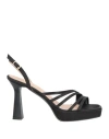 Cinzia Soft Woman Sandals Black Size 10 Textile Fibers