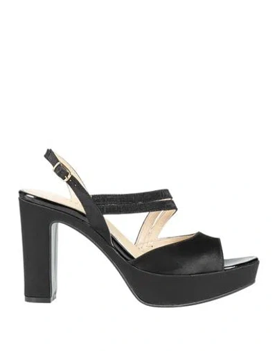 Cinzia Soft Woman Sandals Black Size 7 Textile Fibers