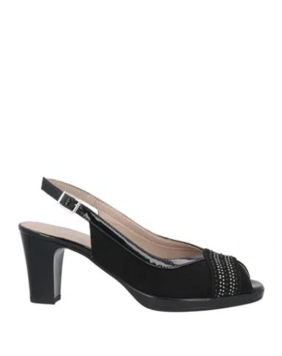 Cinzia Soft Woman Sandals Black Size 7 Textile Fibers