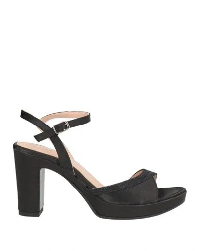 Cinzia Soft Woman Sandals Black Size 8 Textile Fibers