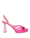 Cinzia Soft Woman Sandals Fuchsia Size 7 Textile Fibers In Pink