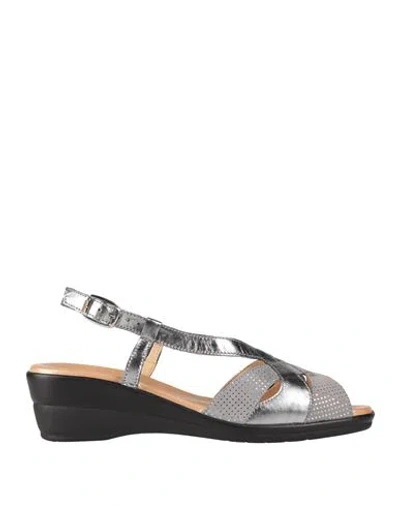 Cinzia Soft Woman Sandals Grey Size 9 Leather