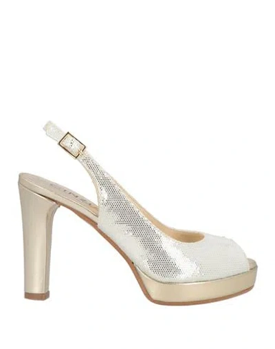 Cinzia Soft Woman Sandals Platinum Size 8 Textile Fibers In Neutral