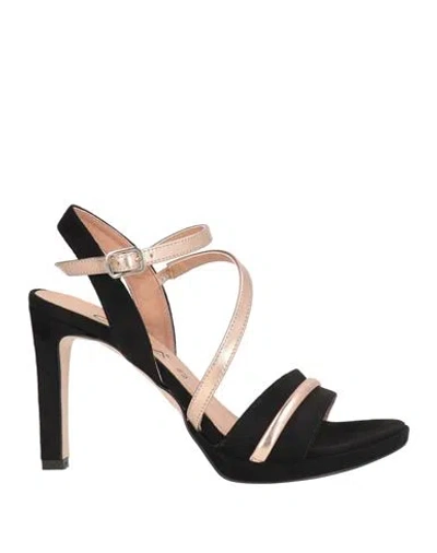 Cinzia Soft Woman Sandals Rose Gold Size 8 Synthetic Material In Black