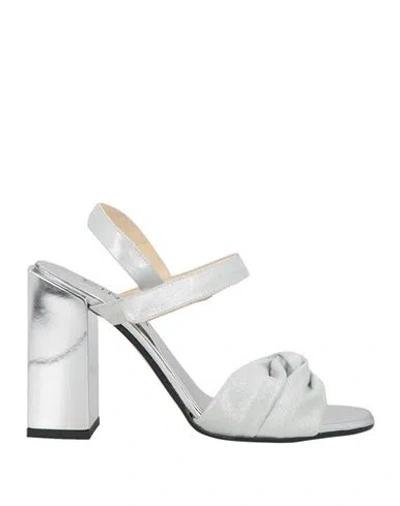 Cinzia Soft Woman Sandals Silver Size 8 Textile Fibers