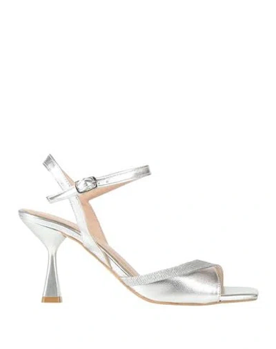 Cinzia Soft Woman Sandals Silver Size 8 Textile Fibers