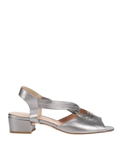 Cinzia Valle Woman Sandals Grey Size 7 Leather