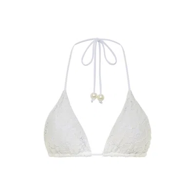 Cioccolato Couture Women's Celina Lace Bikini White Top