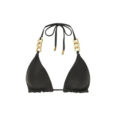 Cioccolato Couture Women's Chain Bikini Black Top