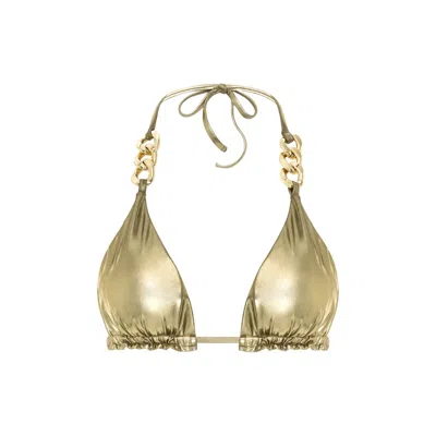 Cioccolato Couture Women's Chain Bikini Gold Top
