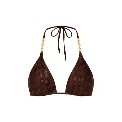 Cioccolato Couture Women's Crystal Bikini Black Top