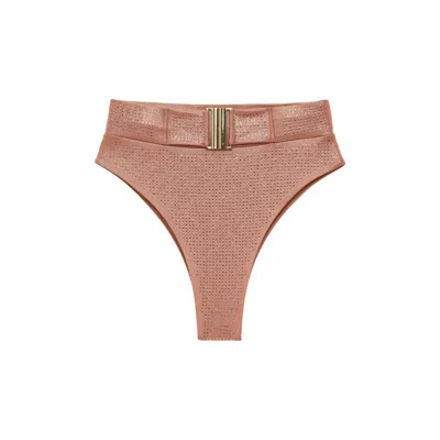 Cioccolato Couture Women's Neutrals Alina Crystal Bikini Bottom Nude In Brown