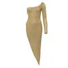 Cioccolato Couture Women's Neutrals Jessica Crystal Nude Dress In Brown