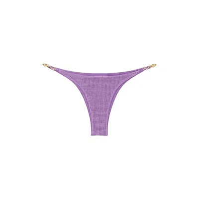 Cioccolato Couture Women's Pink / Purple Crystal Bikini Purple Bottom In Pink/purple