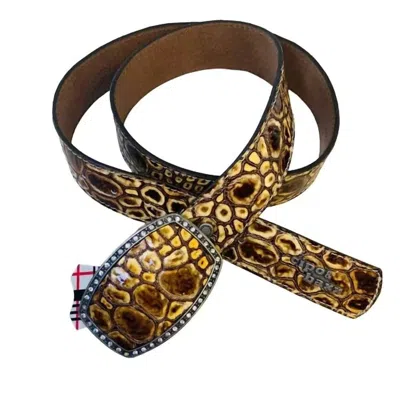 Cipo & Baxx Unisex Leather Belt In Brown And Tan