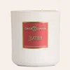 Circle E Leather 14 oz Candle In White