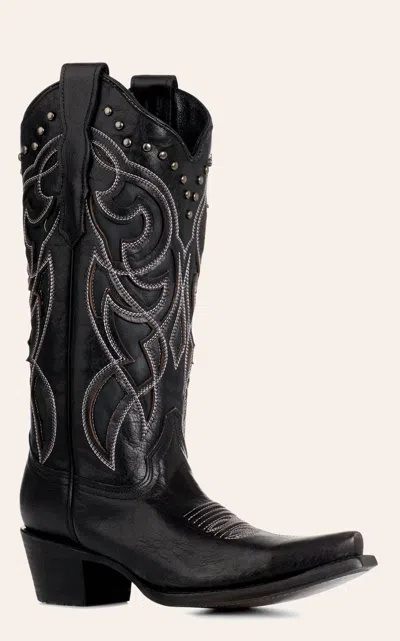 Circle G By Corral Women's Black Stitched & Inlay Snip Toe Cowboy Boots