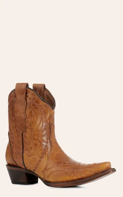 Circle G By Corral Women's Honey Stitched Ankle Snip Toe Cowboy Boots In Brown